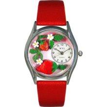 Whimsical Watches Unisex Strawberries Watch ClaSSic Silver
