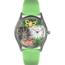 Whimsical Watches Women's S0120010 Cat Nap Green Leather