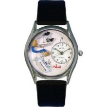 Whimsical Womens Respiratory Therapist Black Leather Watch,