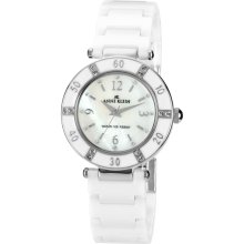 White Anne Klein White Ceramic Link Watch - Jewelry