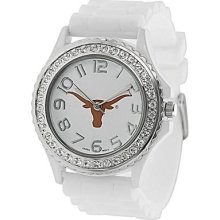 Women Texas Longhorns Jelly Geneva Crystal Bezel In Burnt Orange Or White Bands