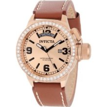 Women's 12970 Corduba Rose Gold Tone Dial Crystal Accented Tan