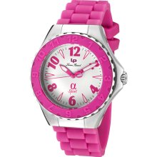 Women's A Sport White Dial Pink Silicone