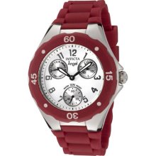 Women's Angel White Dial Red Silicone