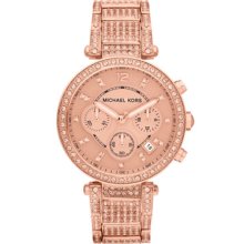 Women's Michael Kors Mid-Size Rose Golden Stainless Steel Parker