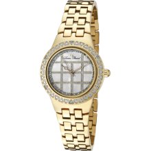 Women's White & Chocolate Diamond Gold Tone Ion Plated Stainless Steel