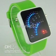 Y6 New 11 Colors Led Light Digital Watch Green Lady Women Men Wristw