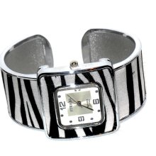 Zebra Print Watch Black and White Cuff style