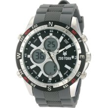 Zoo York Mens Zy1007 Spring 2011 Flash Silver Round Ana-digital Case Watch