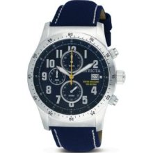 ZWI Group 1317 Invicta Military Chrono SS Blue Dialand#44; Black Strap