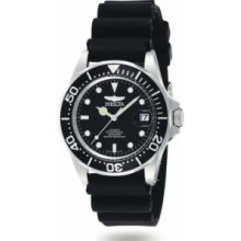 ZWI Group 9110 Mens Automatic Pro Diver in Stainless Steel on a Black Rubber Strap With a Black Dial