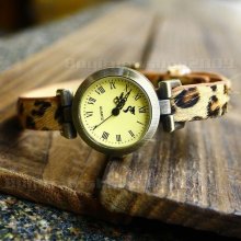 1/3 Color Leopard Fox Fashion Leather Band Quartz Strap Bracelet Wristwatch Byt