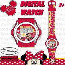 100% Authentic Disney Minnie Mouse Digital Watch Pink Girls Childs Lcd Mickey