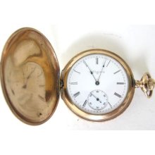 10k Gold Elgin Pocket Watch, Hunter Case,16s,run 107.6 Grams