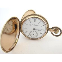 10k Gold Filled Elgin Pocket Watch,size 16,15j,hunter Case,114 Gram,svd & Run