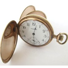 10k Gold Filled Waltham Pocket Watch,s16,7j,hunter Case,101.2 Grams, Run