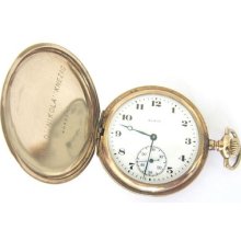 10k Goldfilled Elgin Pocket Watch Hunter Case, S12,17j,run