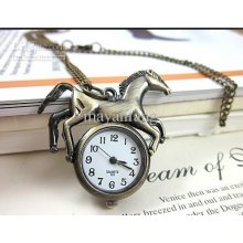 10pcs/lot Quartz Pocket Watch With Necklace For Man And Woman Brass