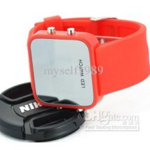 12 Colors Led Digital Mirror Jelly Silicon Unisex Casual Sport Wris