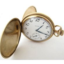 14k Gold Filled Elgin Pocket Watch,size 16,hunter Case,100.8 Grams, Run