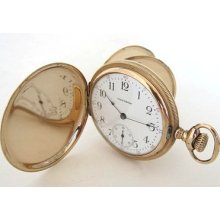 14k Gold Filled Waltham Pocket Watch,s16,,hunter Case,102.3 Grams, Run