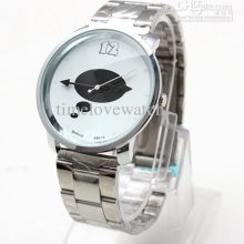 1pcs Bariho Stainless Men Classic Wristwatch White Face Black Oval 4
