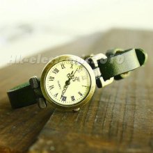 1x Fashion Weave Leather Retro Bracelet Woman Wrist Watch Quartz Hk2010