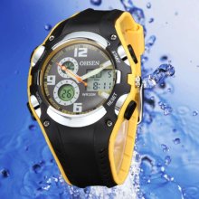 2013 Digital & Analog Ohsen Mens Waterproof Alarm Sport Wrist Watch