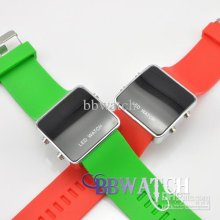 20pcs Sell Silicone Analog Digital Watch Led Mirror Watches Multicol