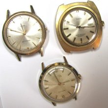 3 Vintage Mens Timex Automatic / Self Winding Watch Lot 2