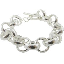 4mm Pretty Sterling silver round link bracelet (Female)