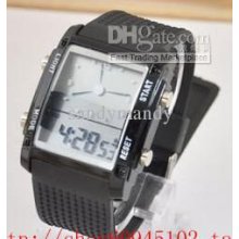 5pcs Colorful Led Lcd Dual Display Chronograph Watch Sports Multi-fu
