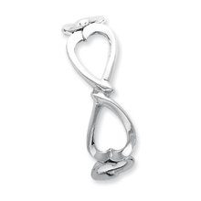 925 Sterling Silver Interlocking Hearts Cuff Bangle