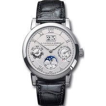 A. Lange & Sohne Watches Men's Langematik Silver Dial Black Leather Ma
