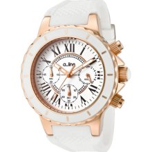 A_line Watch 20102dv Women's Marina Chrono White Dial Rose Gold Tone Case White