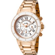 a_line Watches Women's Marina Chronograph White Dial Rose Gold Tone Ro