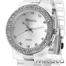 A Transparent Micaca Crystal Lady Girl Soft-touch Plastic Bracelet Quartz Watch