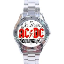 Ac Dc Rock Stainless Steel Analogue Watch For Men Fashion Gift Hot
