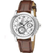 Accurist Grand Master's Repeater Men's Quartz Watch With Silver Dial Analogue Display And Brown Leather Strap Gmt325