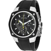 Accutron by Bulova Watches Men's Corvara GMT Chronograph Black Dial Bl