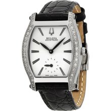 Accutron Saleya Diamond Bezel White Dial Stainless Steel Ladies Watch 63r004