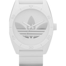 Adidas Mens Originals Santiago Analog Polyurethane Watch - White Resin Strap - White Dial - ADH2703