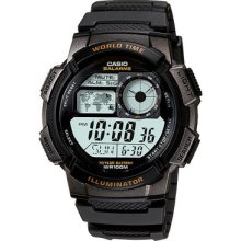 Ae-1000w-1a Rubber Digital World Time Mans Teens 100m Sports Alarm Watch