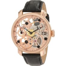 Akribos Xxiv Ak418rg Mechanical Rose-tone Leather Strap Mens Watch