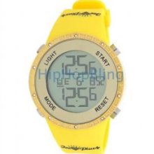 All Yellow Digital Genuine Diamond Watch Ice Plus