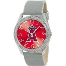 Anaheim Angels watches : Los Angeles Angels of Anaheim Ladies Stainless Steel Analog Glitz Watch