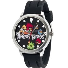 Angry Birds Watch Giant, Jumbo Stainless Steel, Black Rubber Strap...luminous