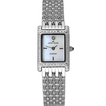 Anne Klein 7875mpsv Square Mother Of Pearl Dial Diamond Stainless Steel