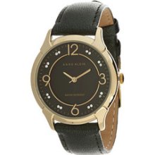 Anne Klein Women's Ak-1066gmgn Green Leather Band Watch