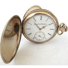 Antique 10k Goldfilled Elgin Pocket Watch,s16,15j,hunter Case,sv'd, Run